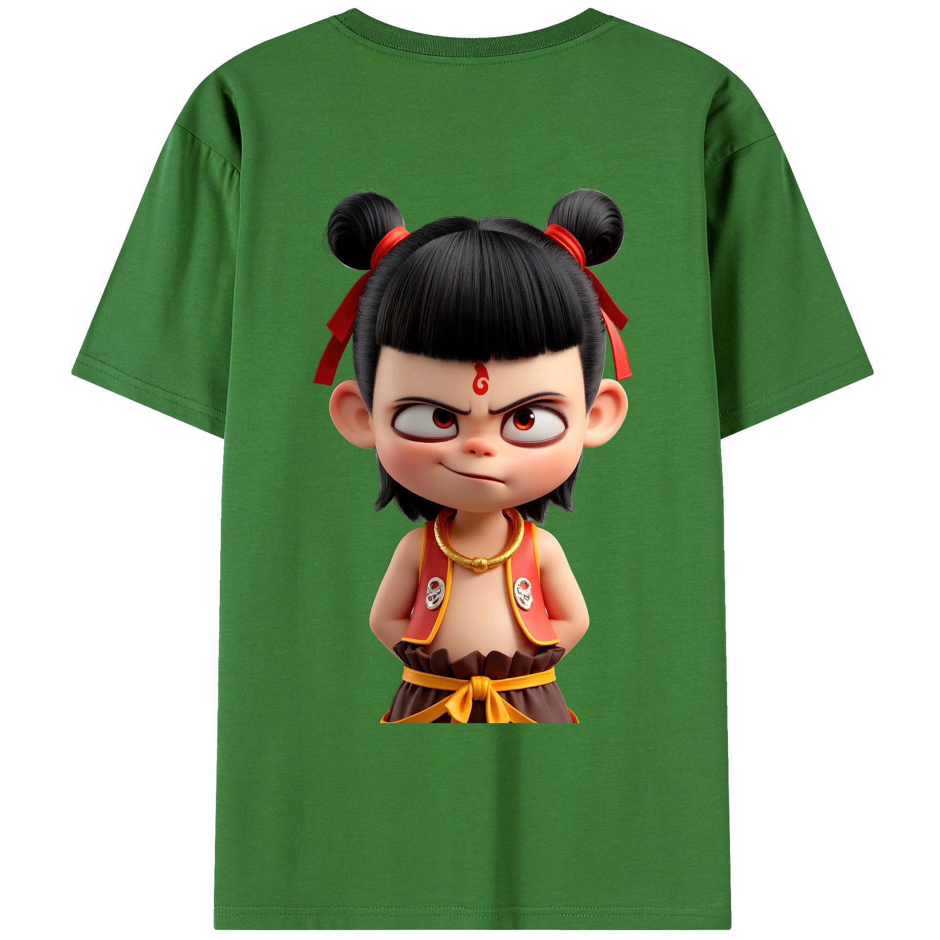 （画像用） Ne Zha 2 ナタ 魔童の大暴れ レディース半袖Tシャツ(バックプリント)